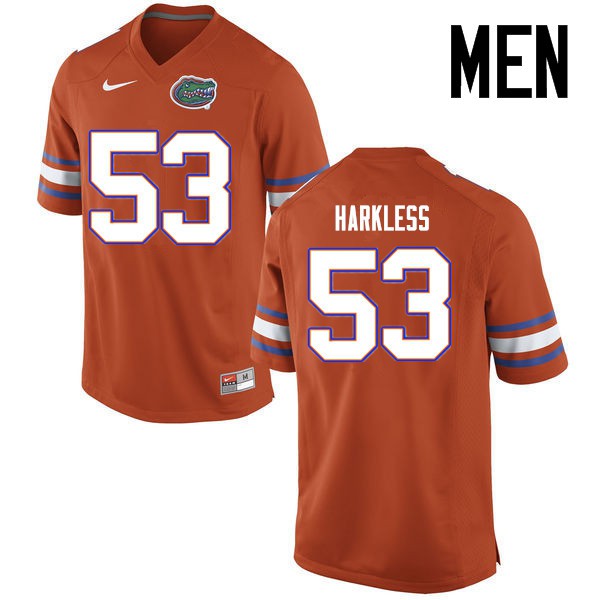 Florida Gators Men #53 Kavaris Harkless College Football Jerseys Orange